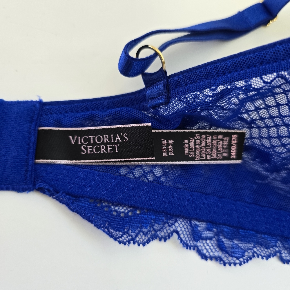 NWOT- Victoria's Secret Very Sexy Strappy Fishnet Lace Push-Up Bra 34DD - Picture 7 of 11
